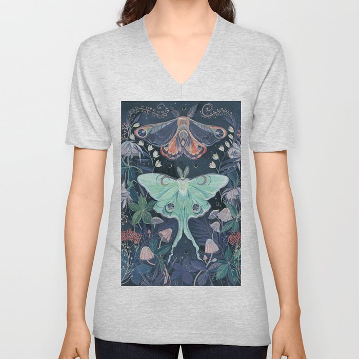 Luna Moth V Neck T Shirt
