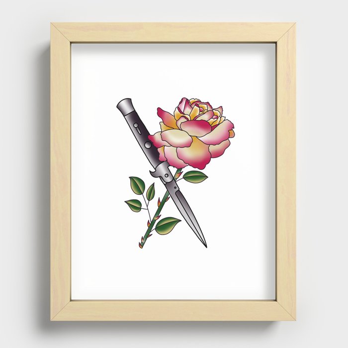 Blade And Rose Recessed Framed Print by Dagger & Bee | Society6