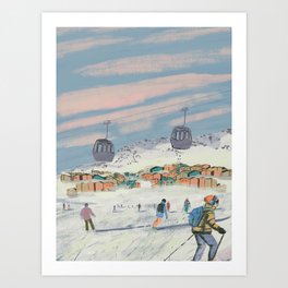 Winter Ski Trip.  Art Print
