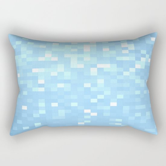 Blue Pixels Rectangular Pillow