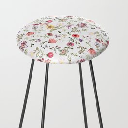Delicate Watercolor Flower Pattern Counter Stool
