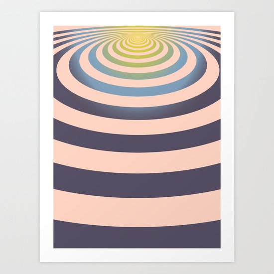 Circle around asymmetrically - Optical game Art Print