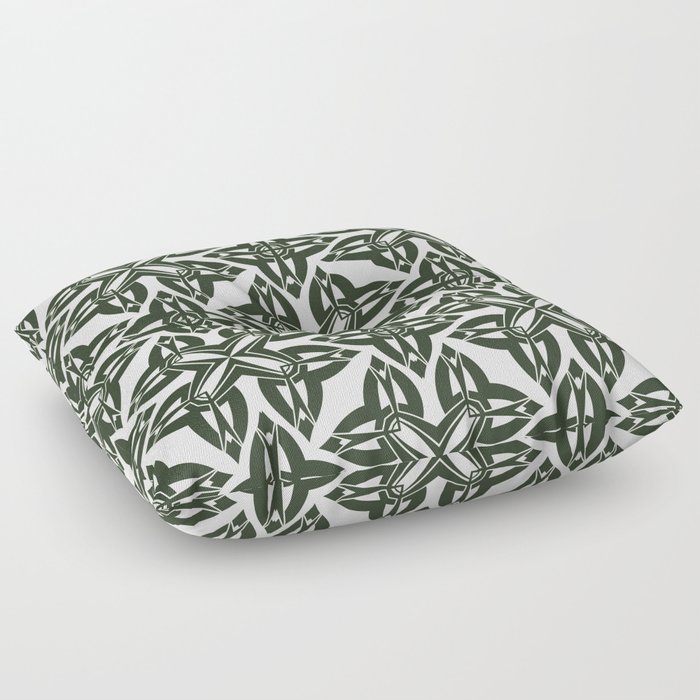 Chetwode and Jungle Green Ornamental Pattern Floor Pillow
