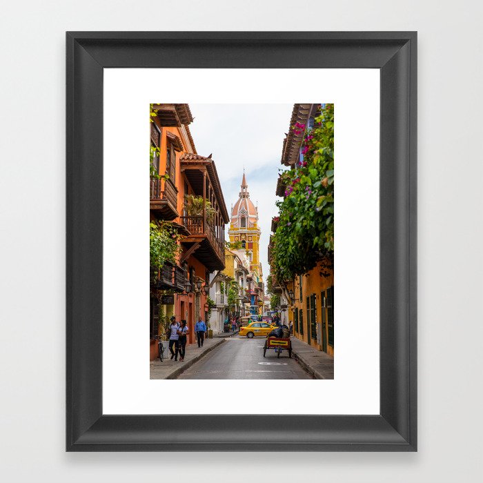 Cartagena Streets Framed Art Print