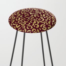 Foil Glam Leopard Print 04 Counter Stool