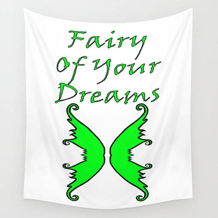 Fairy Of Your Dreams Green Wall Tapestry