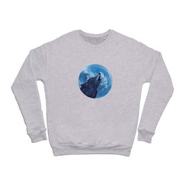 Moon Wolf blue moon with black wolf Crewneck Sweatshirt