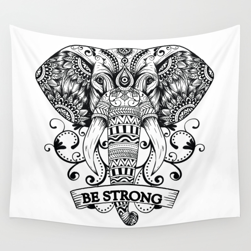 Mandala Elephant Wall Tapestry by ashleyredmon | Society6