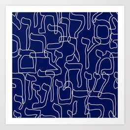 Hebrew Alphabet Seamless Pattern Art Print