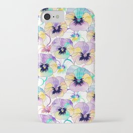 Floral pattern with pansies iPhone Case
