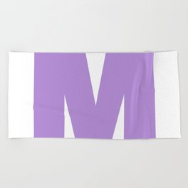 M (Lavender & White Letter) Beach Towel