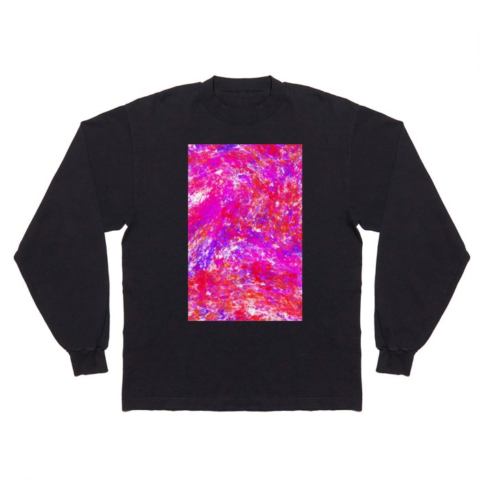 Colourful Abstract Paint Texture Pattern Long Sleeve T Shirt