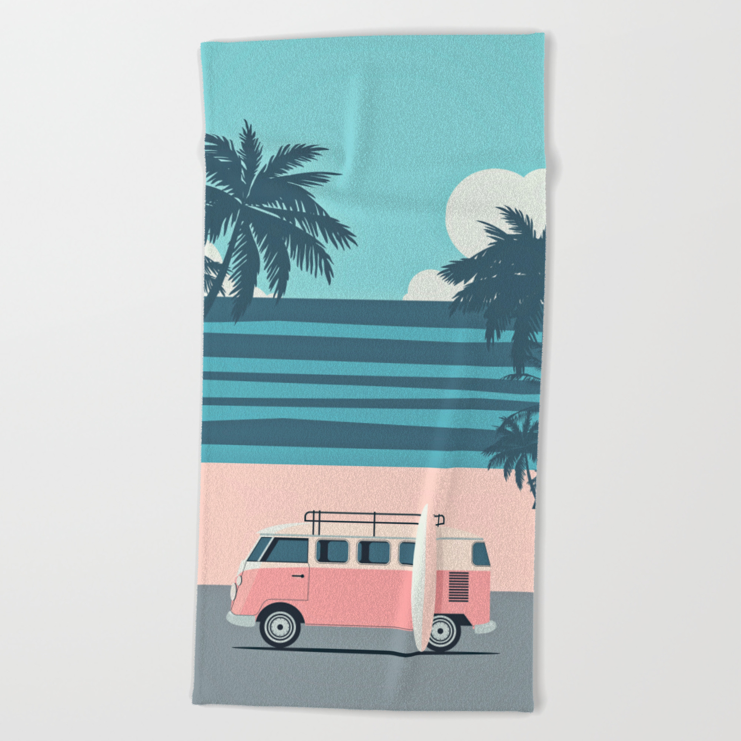 Palmetto Tree With Three Labrador Puppy Beach Towel Very Cute 30”x 60” Towel