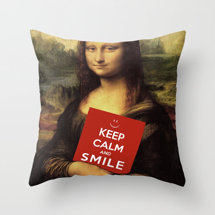 Keep Calm And Smile Throw Pillow