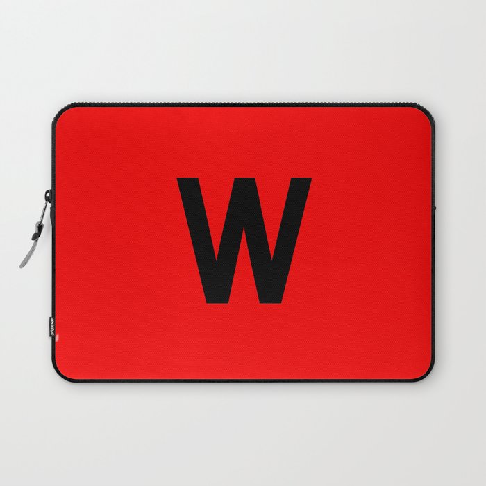 LETTER w (BLACK-RED) Laptop Sleeve