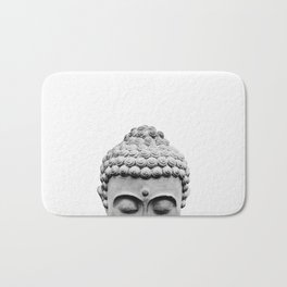 Shy Buddha - Black and White Photography Bath Mat