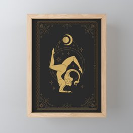 Scorpio Zodiac Sign Tarot Pieces Mermaid Bohemian Art Deco Gold and Black Framed Mini Art Print