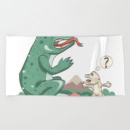 Chameleon vs Lizard Beach Towel