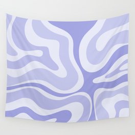 Modern Retro Liquid Swirl Abstract in Light Lavender Purple Wall Tapestry
