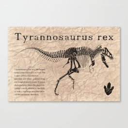 Dinosaur Tyrannosaurus rex iIlustration - shabby vintage style Canvas Print