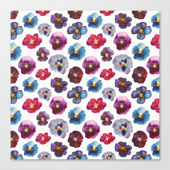 Watercolor violets Canvas Print