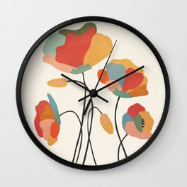 Colorful Flowers Wall Clock