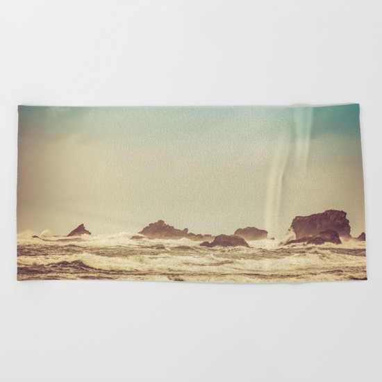 Crashing Waves Beach Towel
