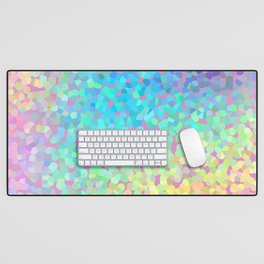 Pastel Rainbow Pointillized Design Desk Mat