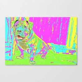 art print portrait dog rainbow happy colors Canvas Print