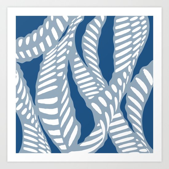 Al Peas: Blue Tonal Art Print