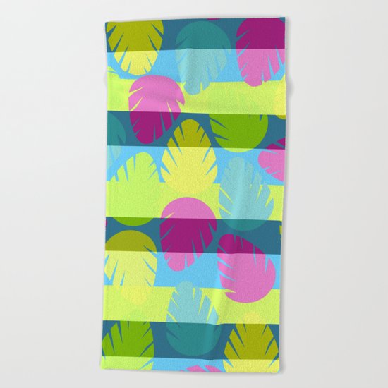 Tropical stripes II Beach Towel