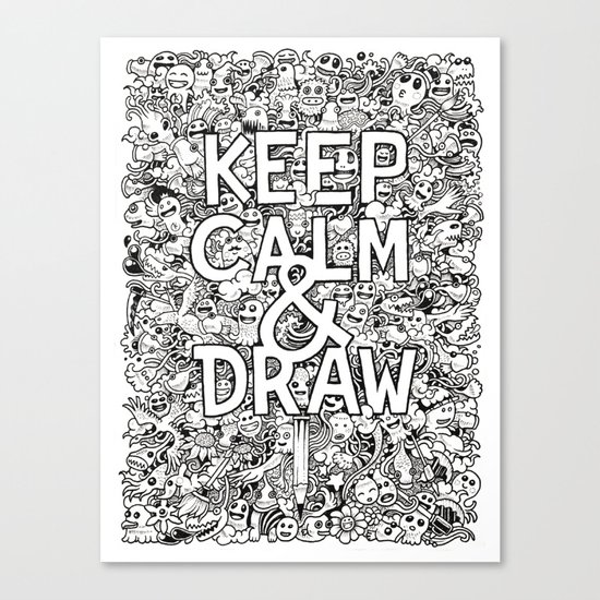 Keep Calm and Draw Canvas Print