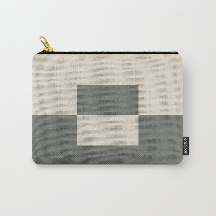 Green Buff Tan Minimal Square Design 2 2021 Color of the Year Contemplative Bleached Pebble Carry-All Pouch