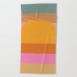 Sunset Waves – Pink & Yellow Palette Beach Towel