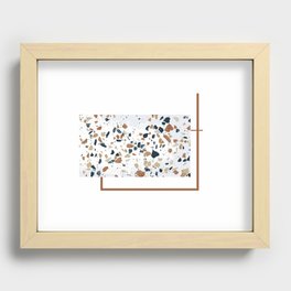 Terrazzo mosaic modernist composition Recessed Framed Print