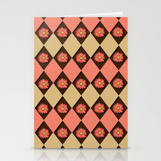 A Peachy Argyle Stationery Cards