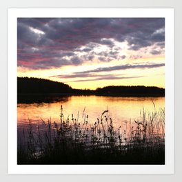 Sunset By The Lake - Summer Scene #decor #society6 #buyart Art Print