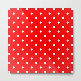 Purely Red - polka 6 Metal Print