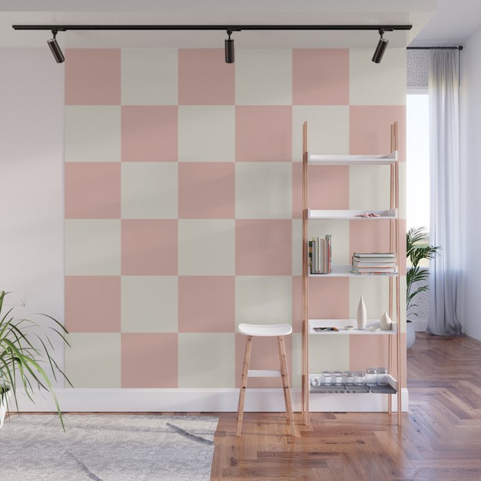 Checkered (Pink Cream) Wall Mural