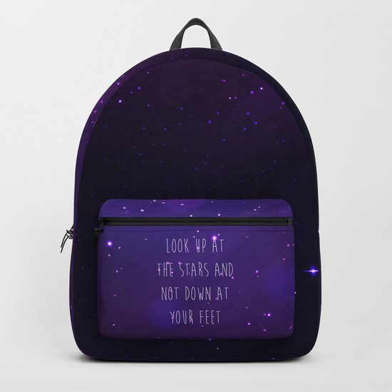 Look Up At The Stars Motivational Quote Backpack