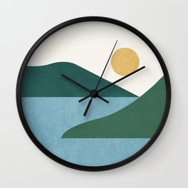 Sunny Lake - Abstract Landscape Wall Clock
