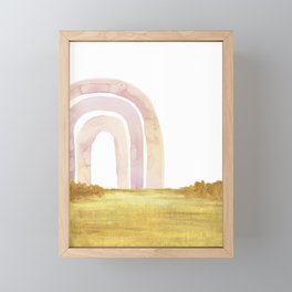 Abstract rainbow and landscape Framed Mini Art Print