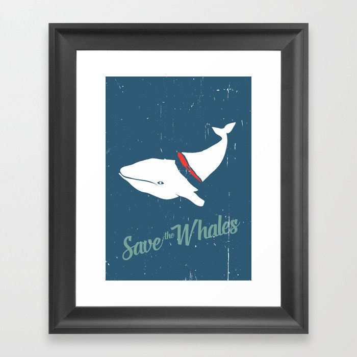 Save The Whales Framed Art Print