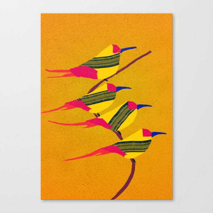Yellow birds Canvas Print