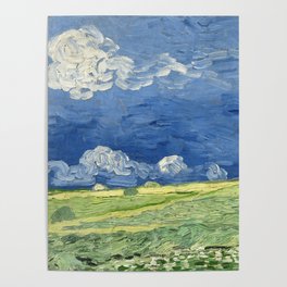 Vincent van Gogh - Wheatfield Under Thunderclouds Poster