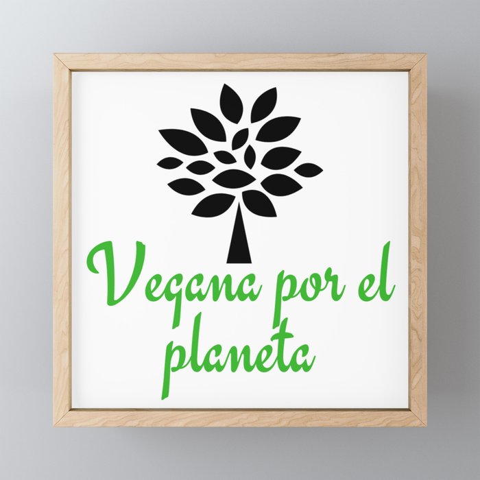 Vegana por el planeta | Vegan for the planet Framed Mini Art Print
