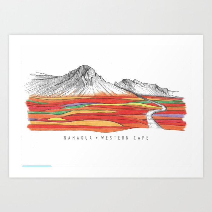 Mountain Landscape Contemporary Art Mountain Drawing Modern Art Nature Abstract Art Mountains Art Print By Oliverillustration