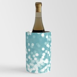 Mermaid, Ocean, Sparkle, Teal and White Wine Chiller