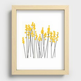 Hello Spring! Yellow/Black Retro Plants on White #decor #society6 #buyart Recessed Framed Print