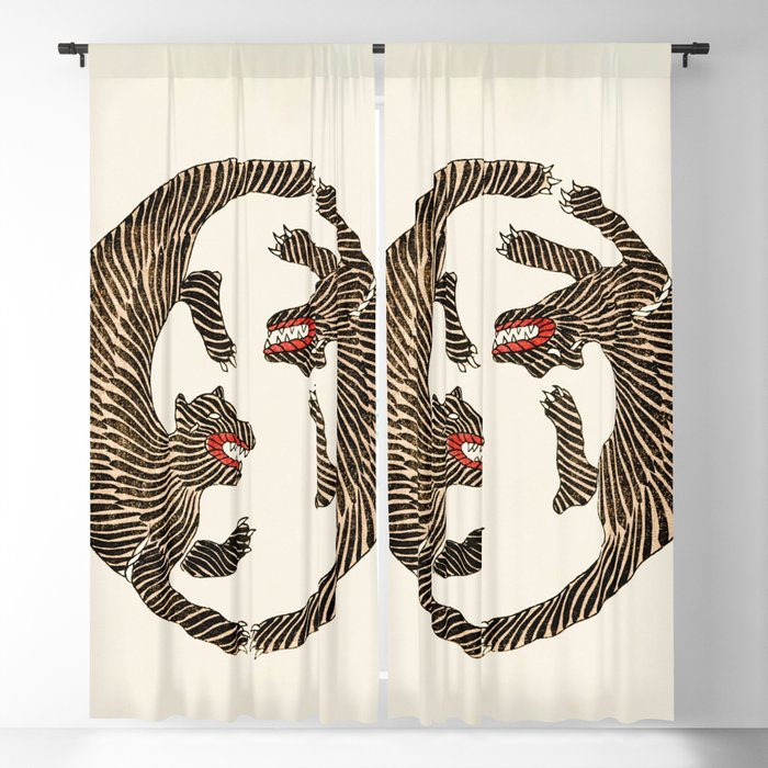 Japanese Tigers by Taguchi Tomoki 1860-1869 - Tiger Blackout Curtain